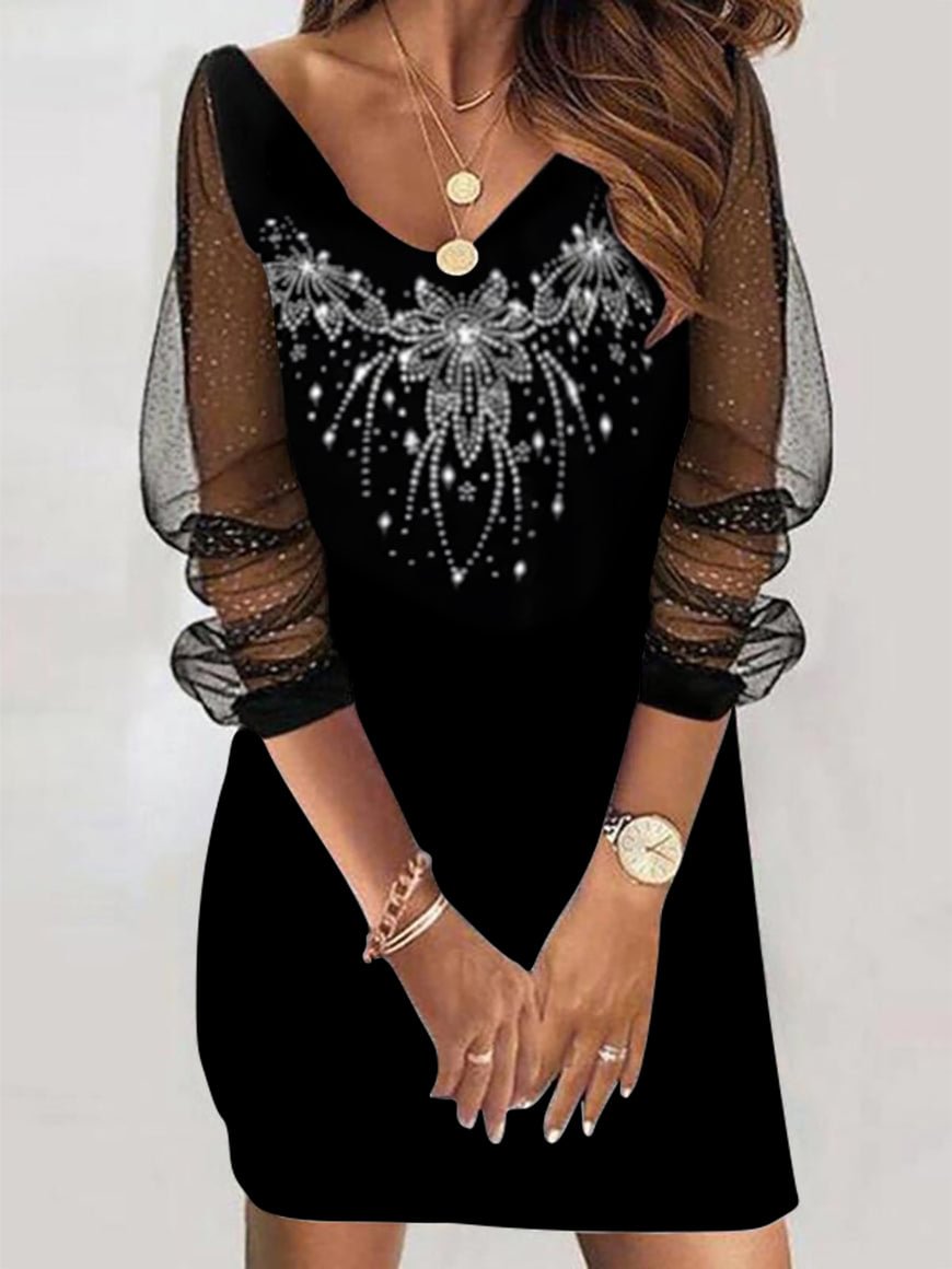Long Sleeves Shift Casual Dress