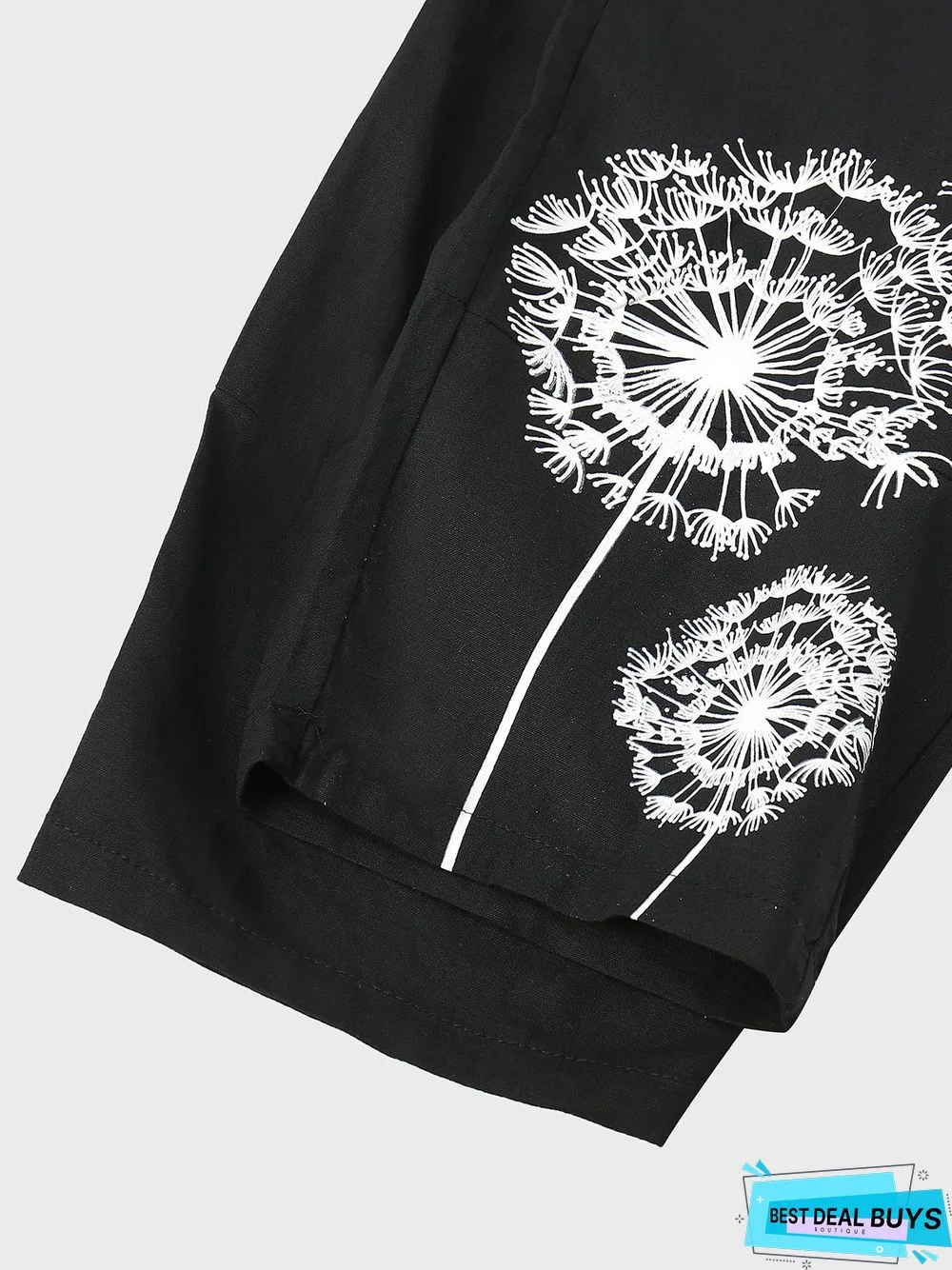 Black Linen Shift Solid Casual Pants