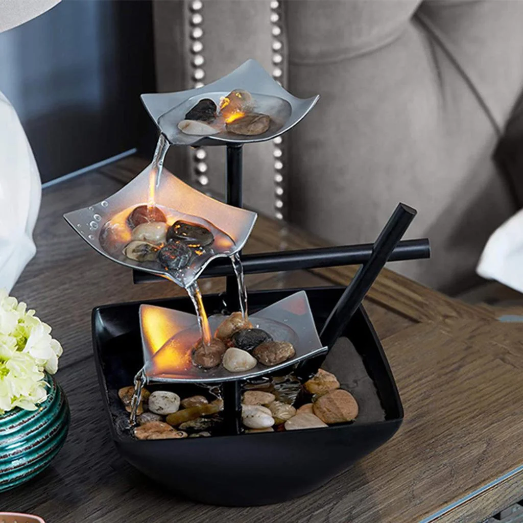 Minimalist Water Fountains Indoor Waterfall Fountain Tabletop Water Fountain Flowing Water Waterfall Feng Shui Home Decoration