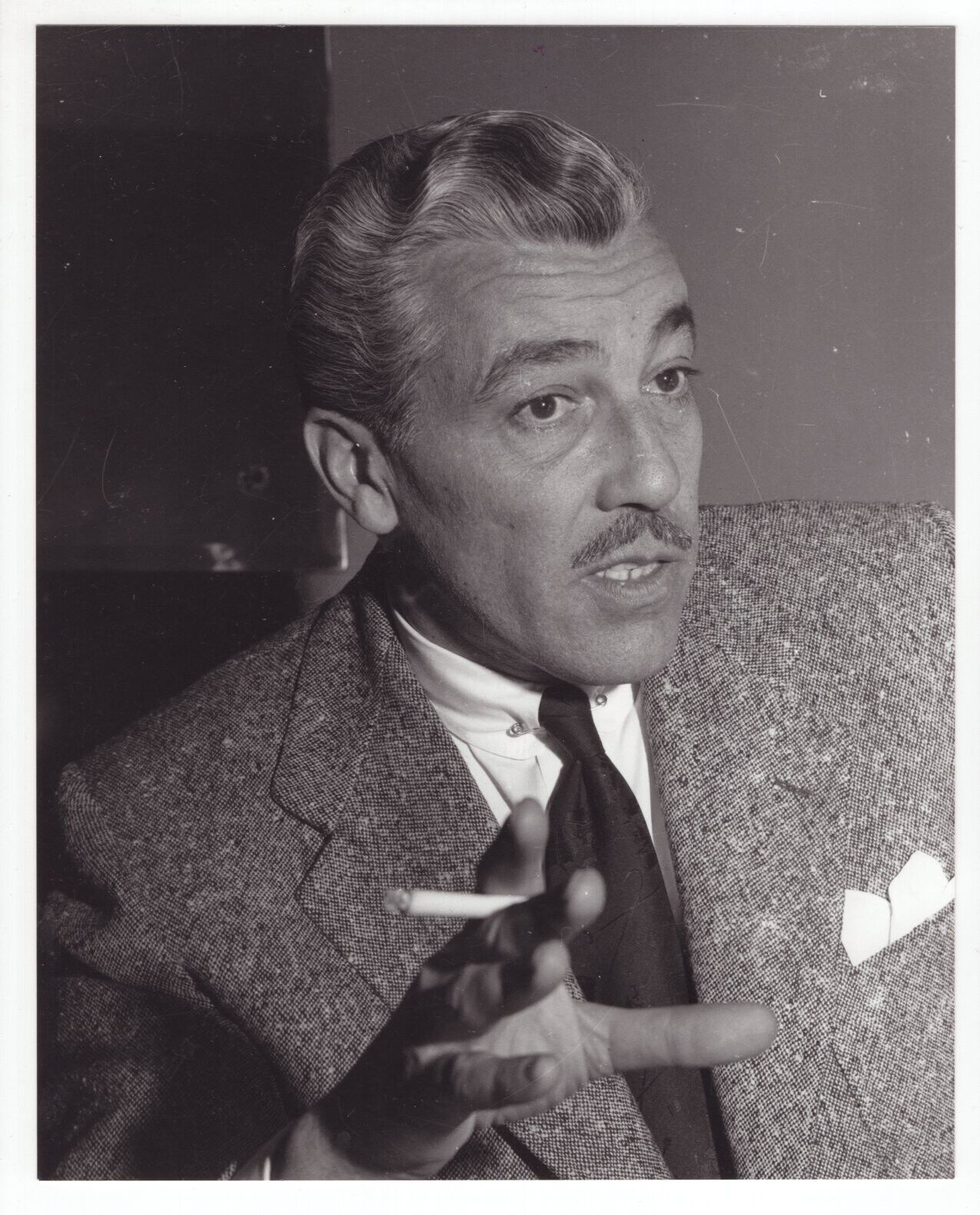 Cesar Romero 1954 Photo Poster painting by Cuban Photo Poster paintinggrapher Osvaldo Salas (Printed Later)