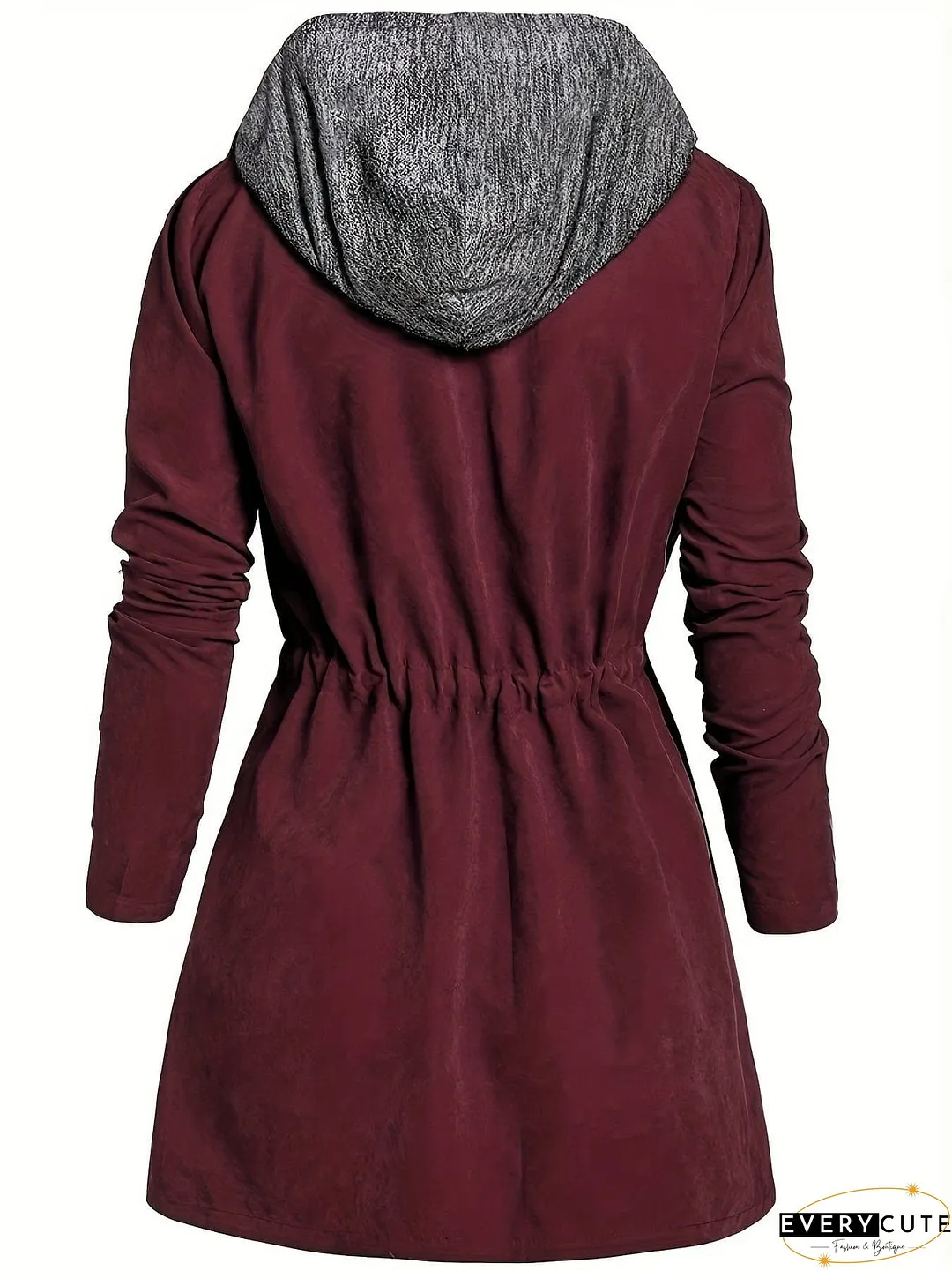 Hooded Zip-Up Coat Plus Size