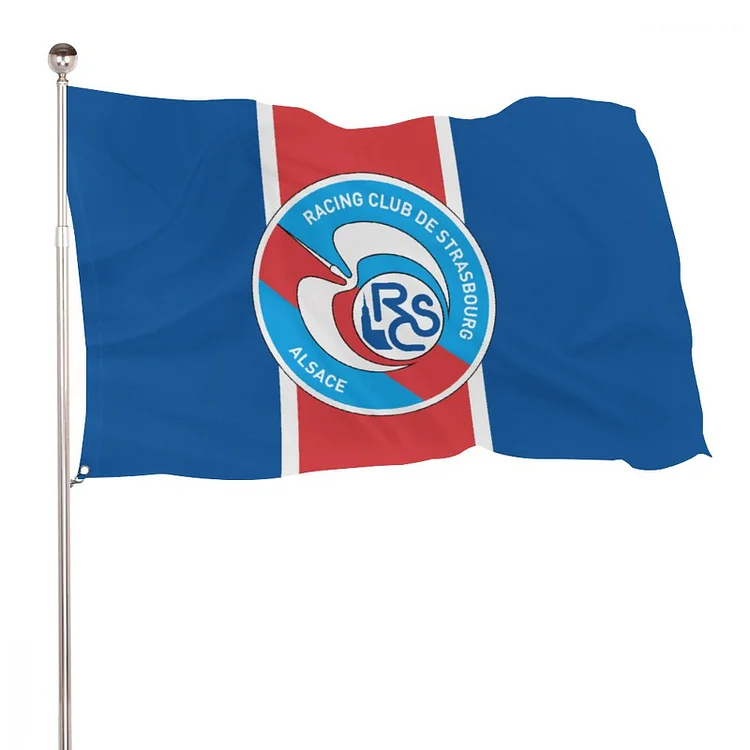 RC Strasbourg Alsace Drapeau Drapeau Intérieur Extérieur 90cmX150cm Avec Deux Œillets