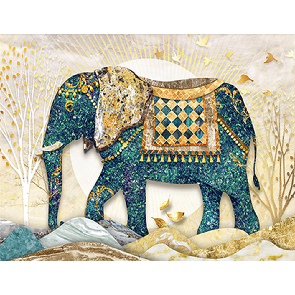 

50*65CM - Round Drill Diamond Painting - Ethnic Elephant, 501 Original