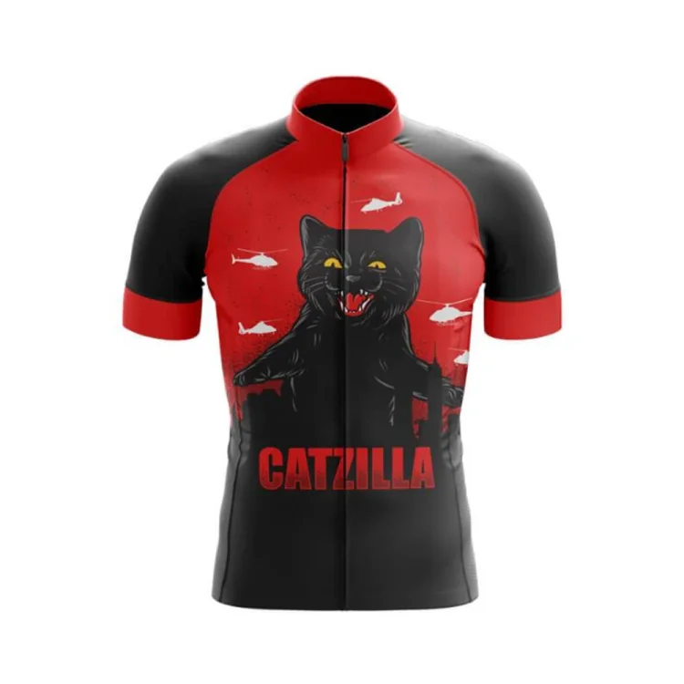 Catzilla Women or Men's Short Sleeve Cycling Jersey