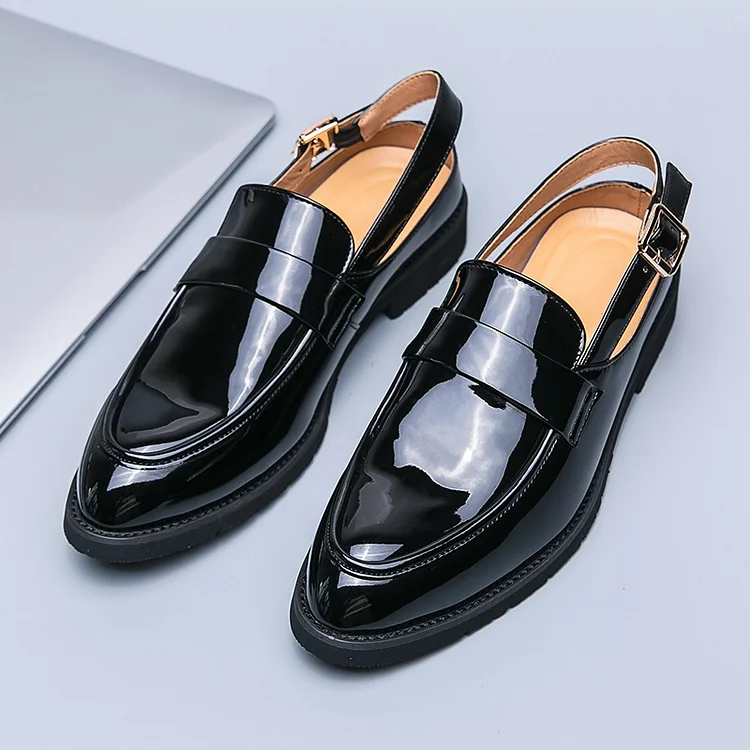 Demandernyc 2025 Summer Fashion Men Casual Shoes Slip-on Platform Half Loafers Men Luxury Brand Slippers Lightweight Leather Sandals Size 45