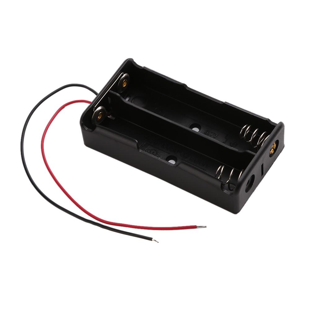 

2pcs Plastic Dual Slot 2x18650 Battery Storage Box Case with Wire Lead Pin, 501 Original
