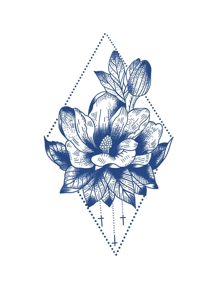 KT101-150 Semi-permanent herbal juice tattoo sticker flower arm clavicle non-reflective simulation tattoo large picture flower