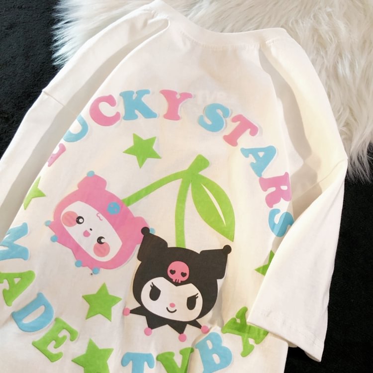 Pure Cotton Melody & Kuromi Kawaii T-shirt  weebmemes