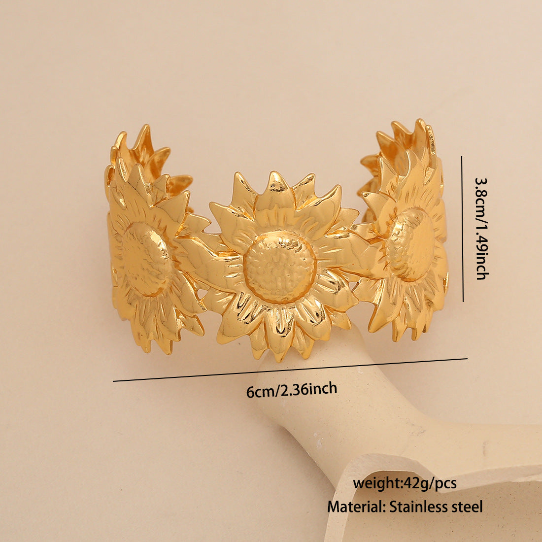 Personalized Exaggerated Flower Bracelet Niche Hand Accessories Ins Stainless Steel Jewelry B626