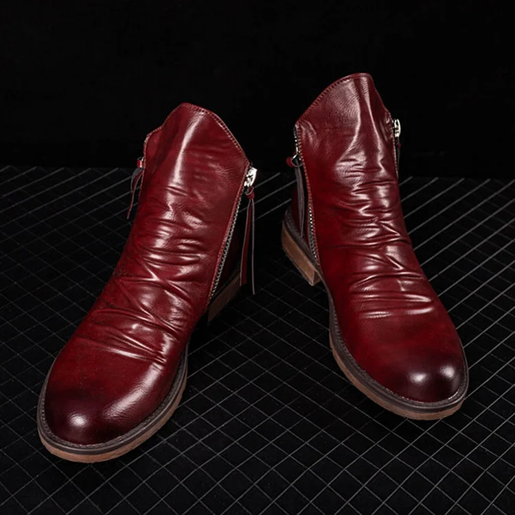 BrosWear Double Side Zipper Anti Slip Gradient Men's Boots