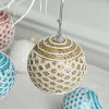 8CM Christmas's Tree Lace Rhombus Hanging Decor Ball