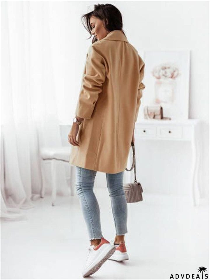 Women's Elegance Double-Breasted Suit Collar Coats