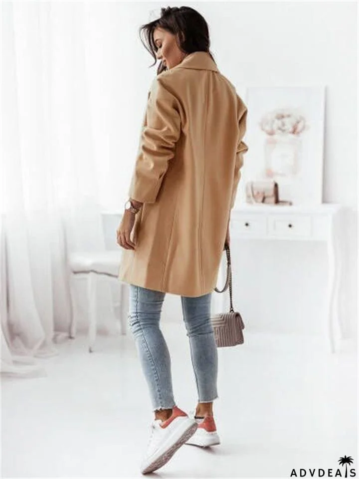 Women's Elegance Double-Breasted Suit Collar Coats