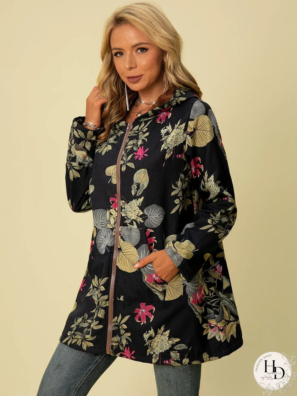 Shift Long Sleeve Cotton Fleece Coat