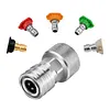 Garden Hose to Pressures Washer Adapter Leak-Proof 3/4 GHT to 1/4 Quick Connect Convert Stainless Steel Water Hose to Power Washer Connector for Car Wash Outdoor