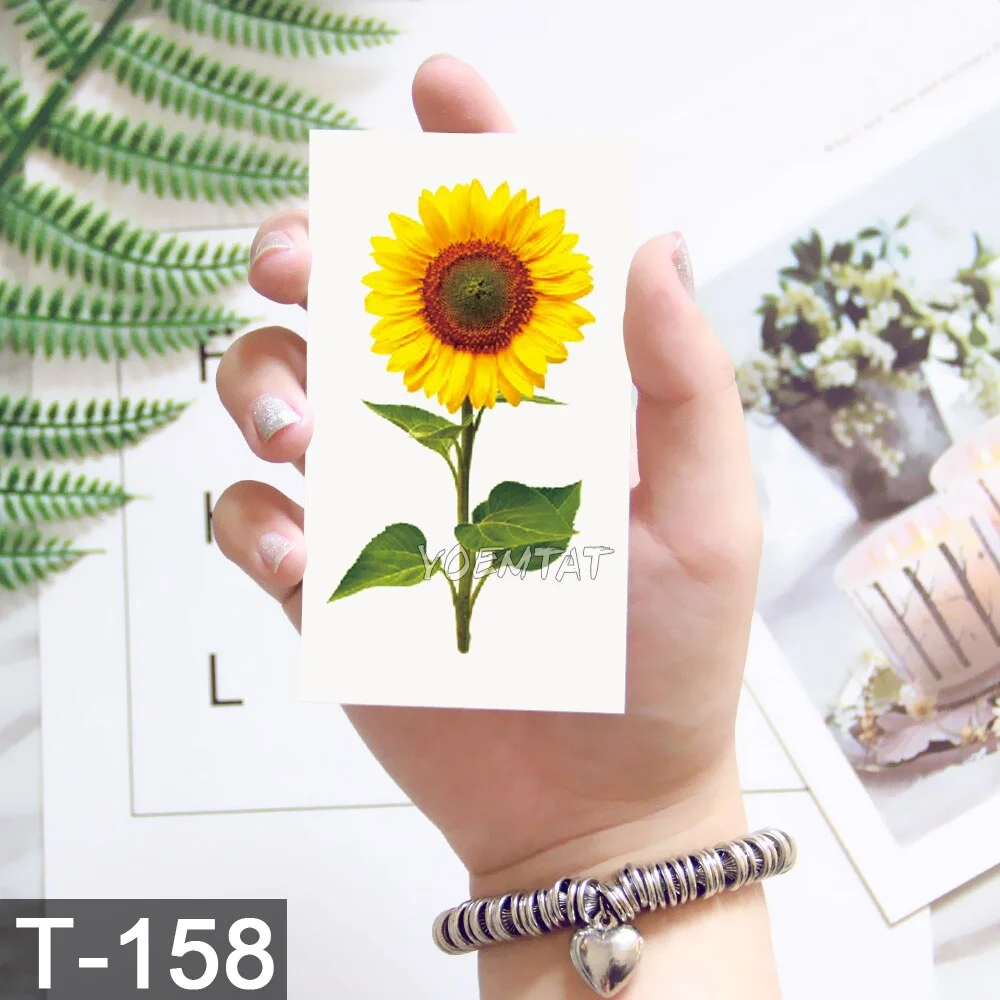 Sdrawing Temporary Tattoo Sticker Lotus Colorful Feather Leaves Butterfly Flash Tatoo Female 3D Body Art Child Fake Tatto Male