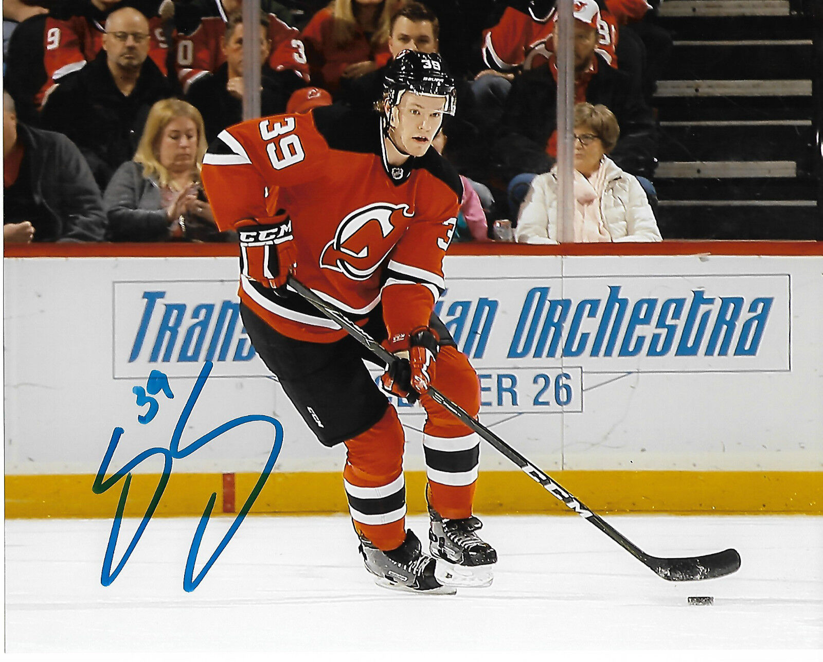 New Jersey Devils Seth Helgeson Signed Autographed 8x10 NHL Photo Poster painting COA B