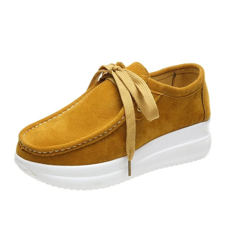 Women's Casual Lace-up Wedge Loafers  Stunahome.com