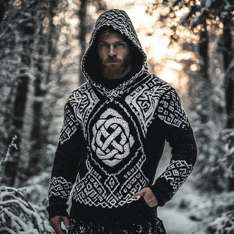 Men's Viking Celtic Trinity Knot Hooded Sweater