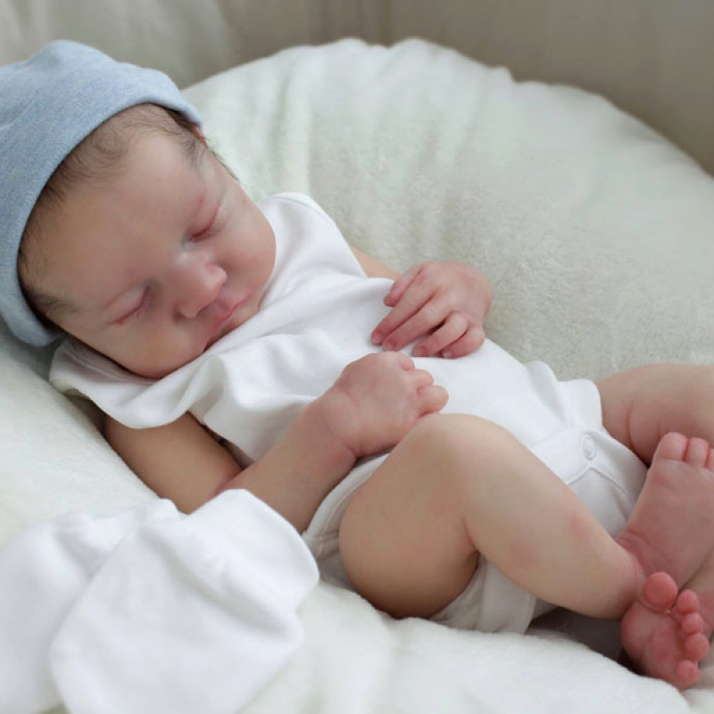 17 Reborn Baby  Boy Gray Realistic  Lifelike Handmade 