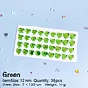 36pcs 12mm Heart Shape DIY Self-Adhesive Gem & Rhinestone Stickers Sparkling Jewel Stickers for Crafts & Decorations