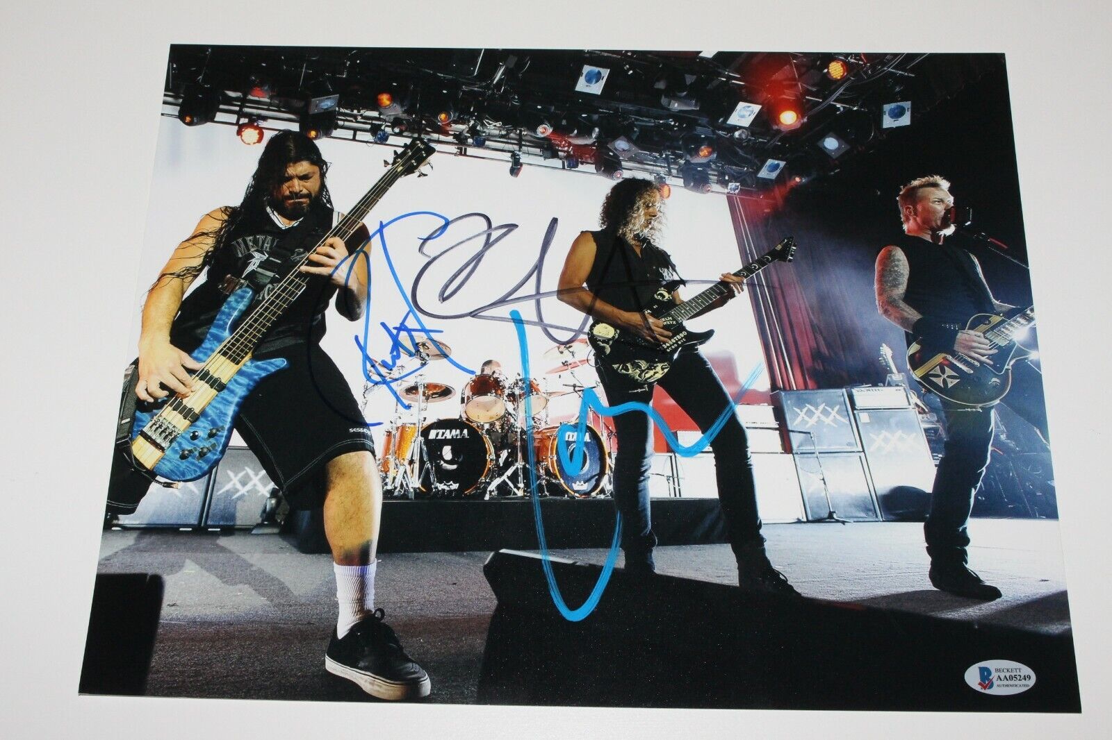 METALLICA BAND SIGNED 11x14 Photo Poster painting BECKETT COA LARS ULRICH KIRK HAMMETT ROBERT