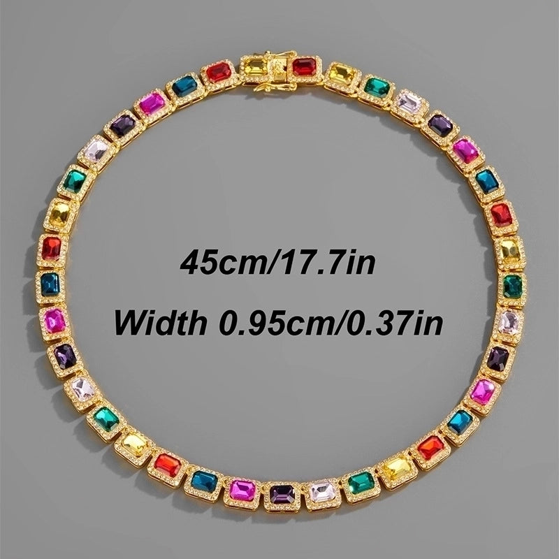 Hip-Hop Geometric Alloy Diamond Zircon Men’s Bracelets Necklace