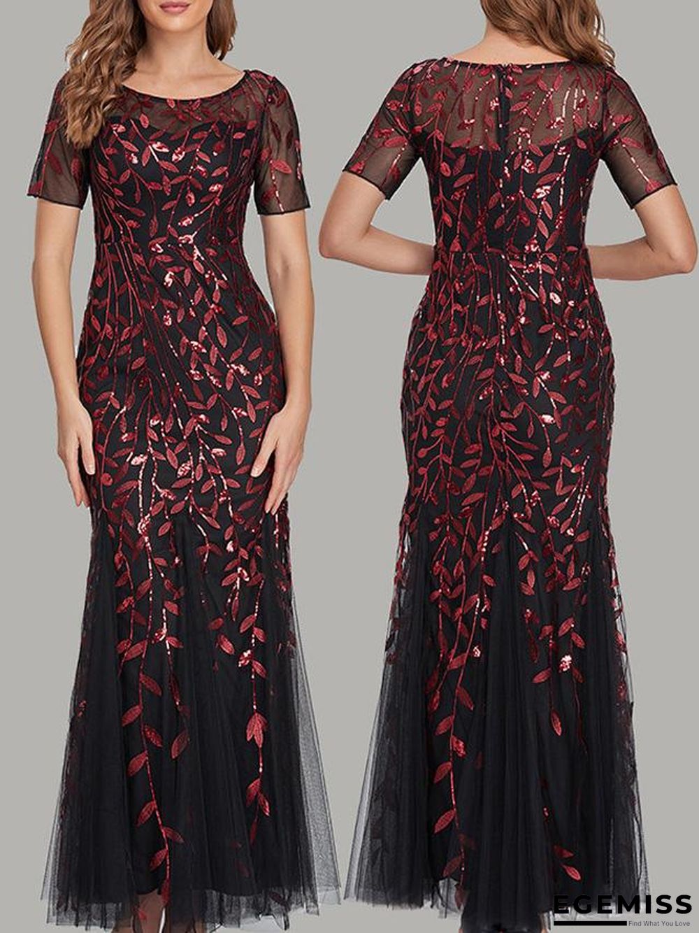 Banquet Host Evening Dress Fishtail Dress Woman Black Dresses | EGEMISS