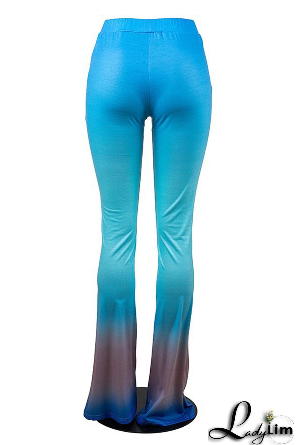 Red Fashion Casual Gradual Change Print Basic Regular High Waist Trousers