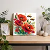 Framed Poppies And Bees-Paint by Numbers Acrylic Painting 35*35CM With Color Box 5ML(24Colors)