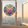 (18.5cm)DIY Acrylic Jigsaw Puzzle Window Hanging with Hanging Chain DIY Stained Glass Decoration Round Window Puzzle Decor for DIY Craft Project (Mandala)