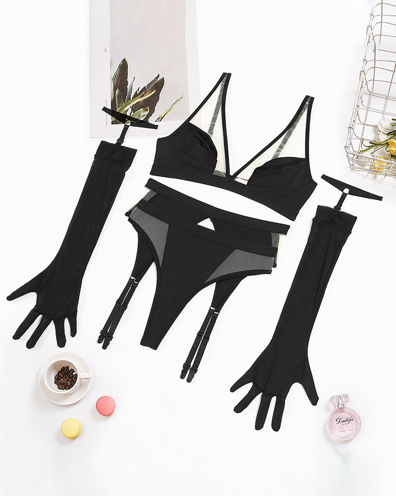 Lovingerie - Exotic Gloves Mesh Lingerie Sets