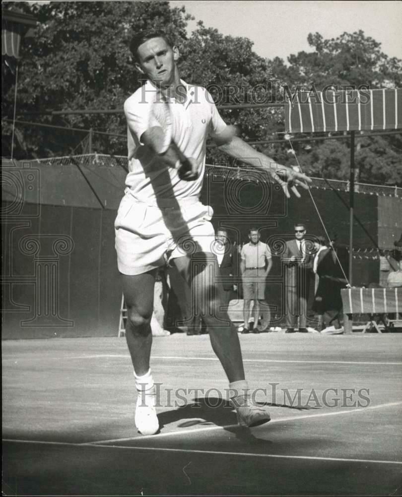 Press Photo Poster painting Australian tennis star Roy Emerson in action. - hpx08801