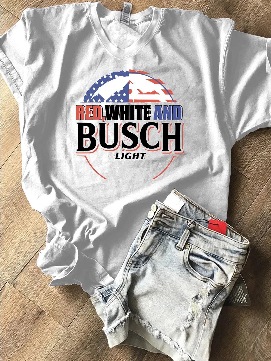 Red White And Busch Light Unisex V-neck T-Shirt