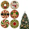 Peinture en diamant perle DIY de No&euml;l 6 pi&egrave;ces d&rsquo;ornements en bois 3,07x3,07 pouces