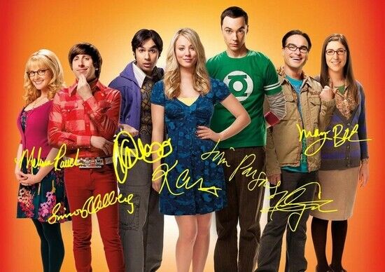 BIG BANG THEORY CAST SIGNED TV SERIES - AUTOGRAPHED Photo Poster painting POSTER -  POSTAGE