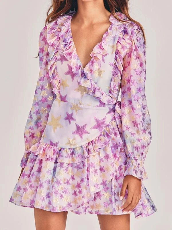Star frill dress