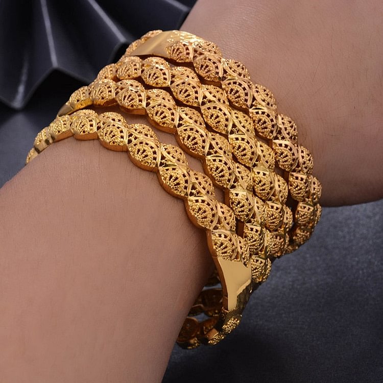Bangle 4pcs/Set Dubai Gold Color Bangles For Women