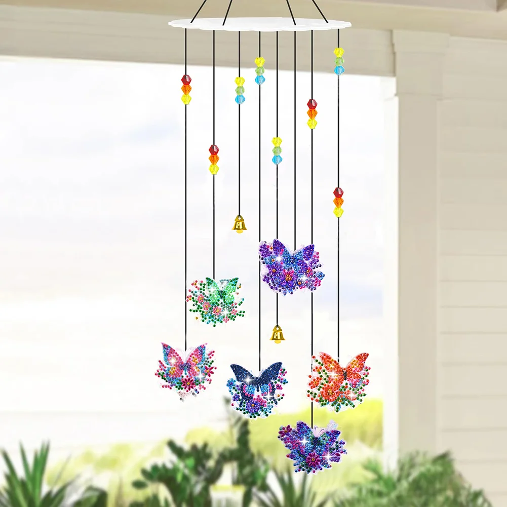 DIY Butterfly Diamond Art Sun Catcher Butterfly DIY Crystal Wind Chime for Window