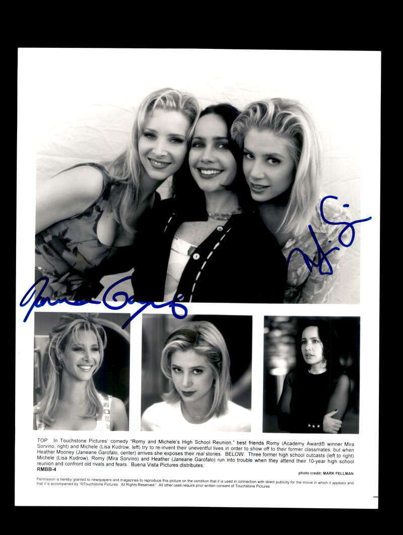 Mira Sorvino Janeane Garofalo JSA Coa Signed 8x10 Romy And Michele Photo Poster painting