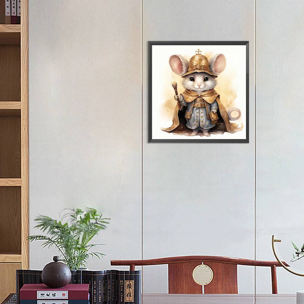 Full Round Diamond Painting 30*30cm - Christmas Winter Mouse