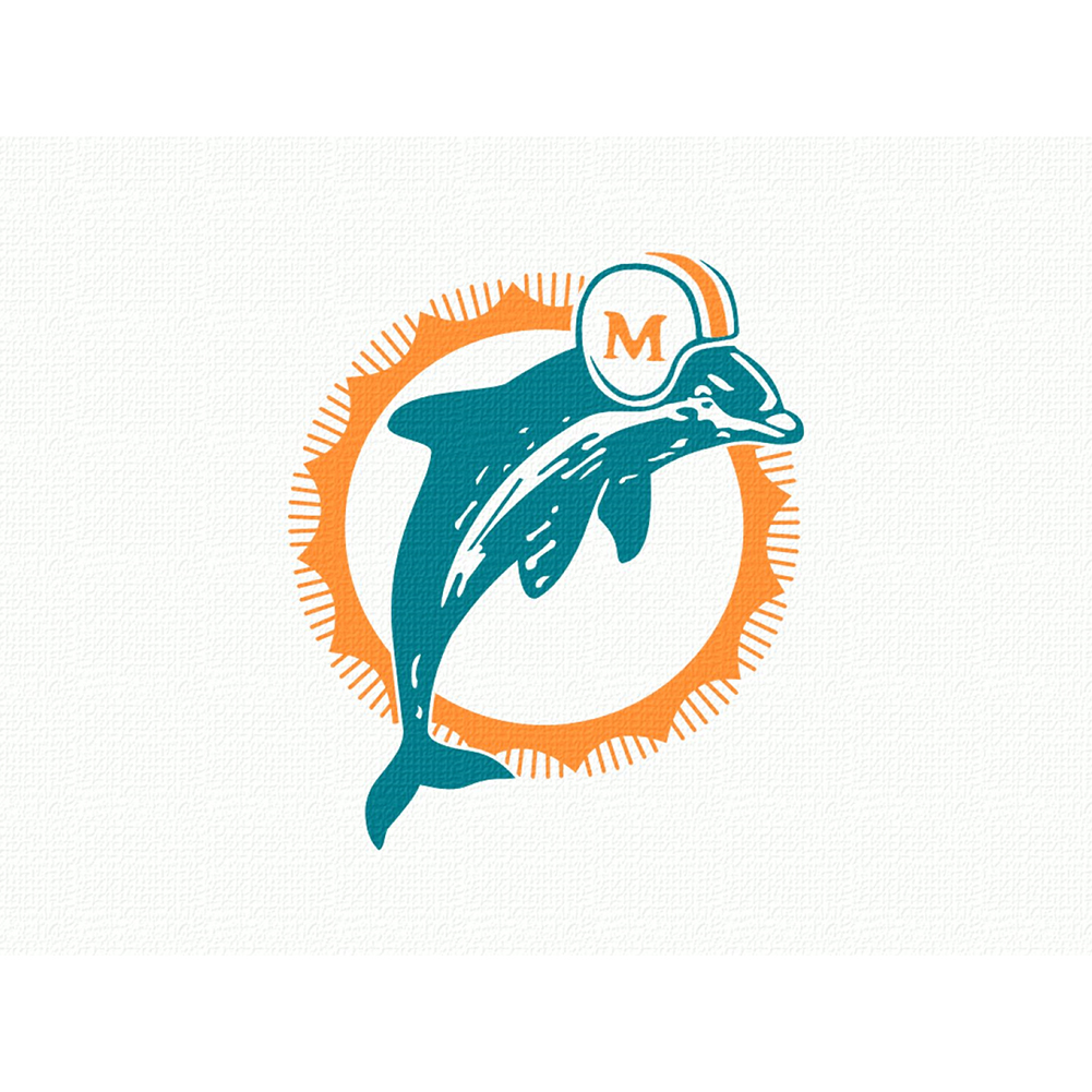 

40*30CM - Round Drill Diamond Painting - Dolphins Icon, 501 Original