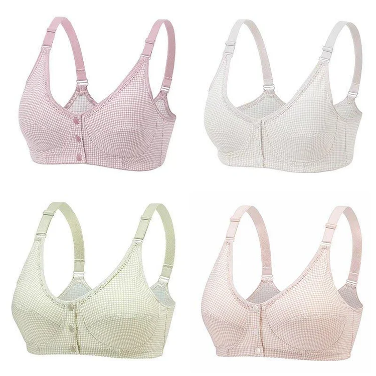 3 PCS Skin Friendly Cotton Front Button Bra