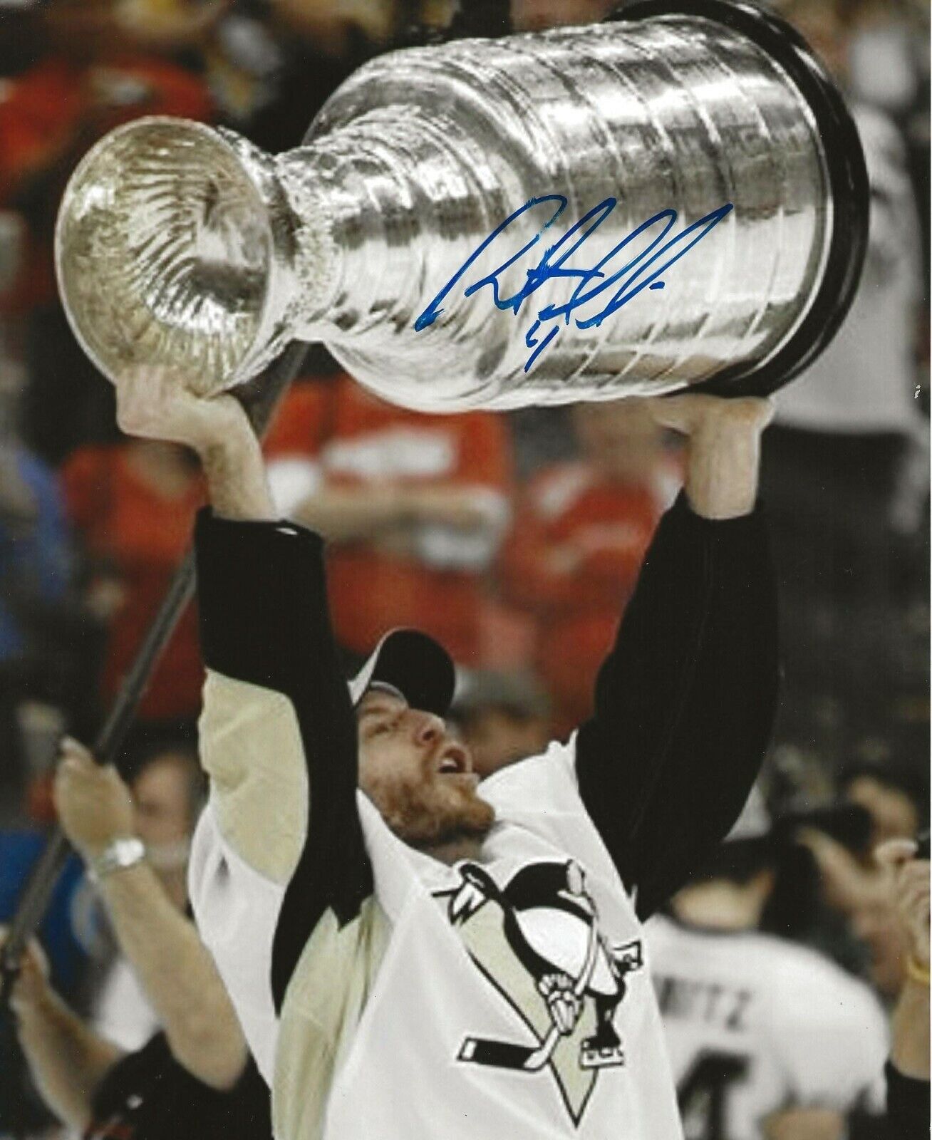 Rob Scuderi signed Pittsburgh Penguins Stanley Cup 8x10 Photo Poster painting autographed Pens