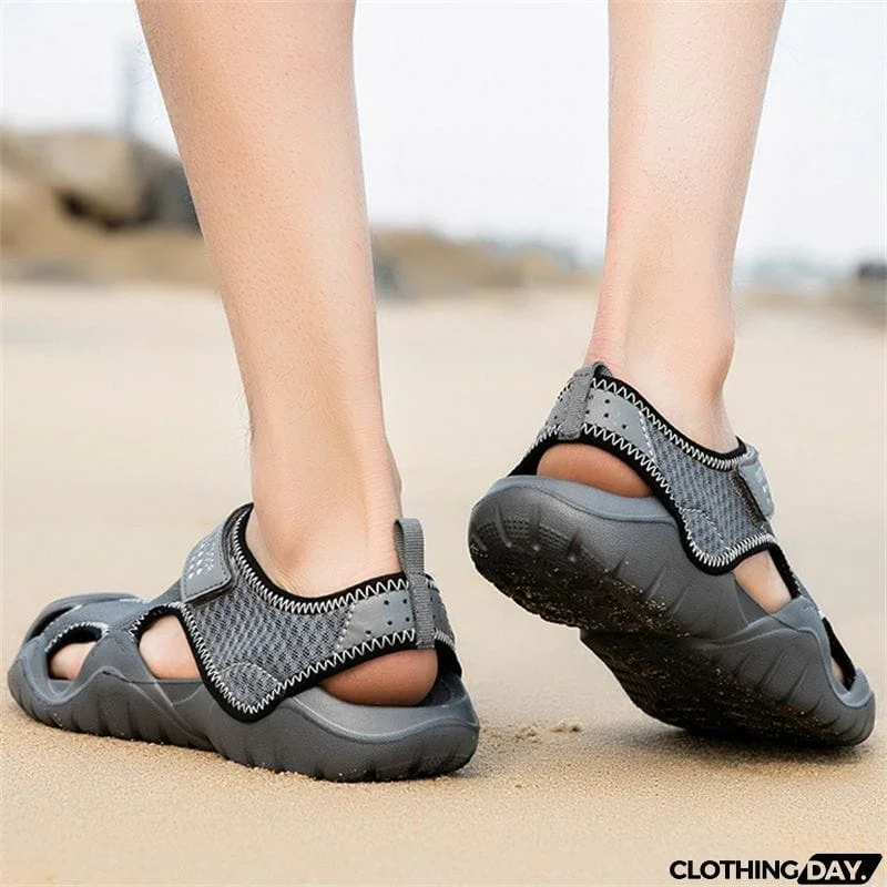 Large Size Cozy Mesh Velcro Sandals for Male