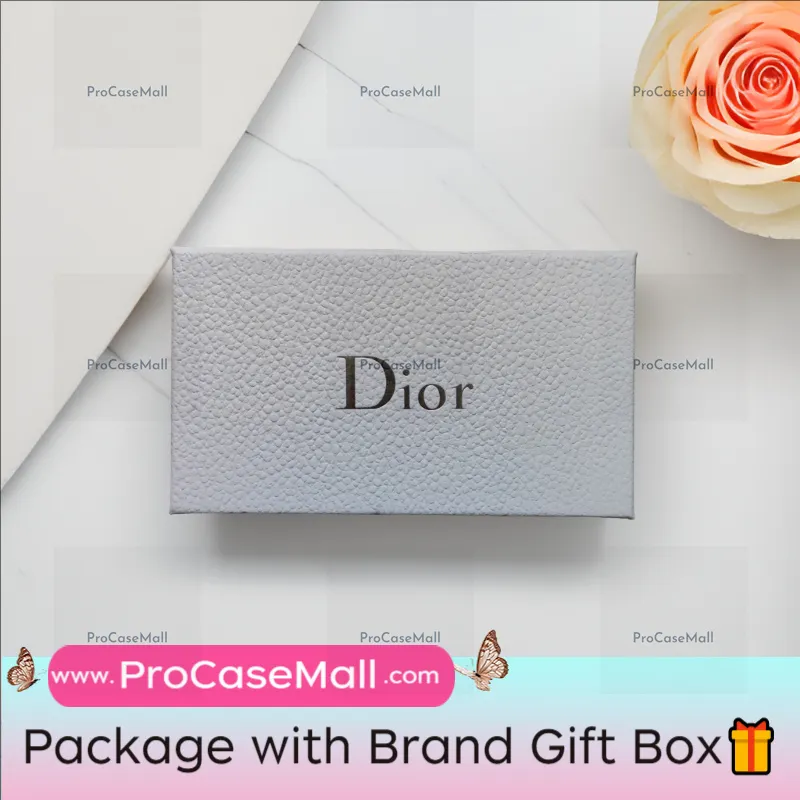 Dior Card Slot Luxury CD Metal Logo Apple iPhone Case