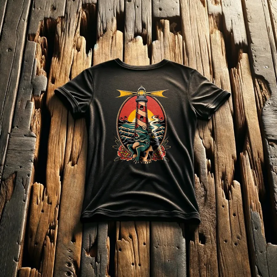 Ocean Lighthouse Printed Men's T-shirt