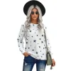 Women's Fashion Pentagram Sweatshirt Tie Dye Round Neck Long Sleeves