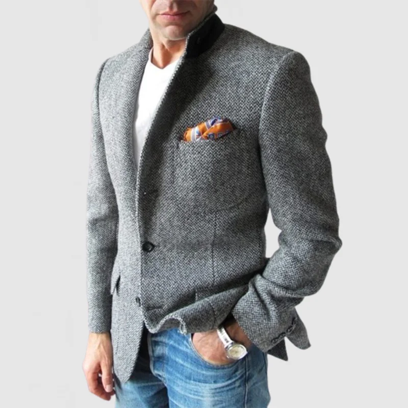 Men's Classic Lapel Wool Jacket