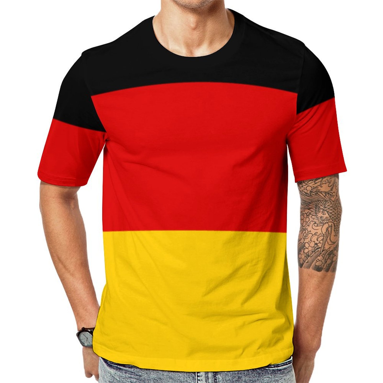 Germany Flag Patriotic German National Pride Short Sleeve Print Unisex Tshirt Summer Casual Tees for Men and Women Coolcoshirts